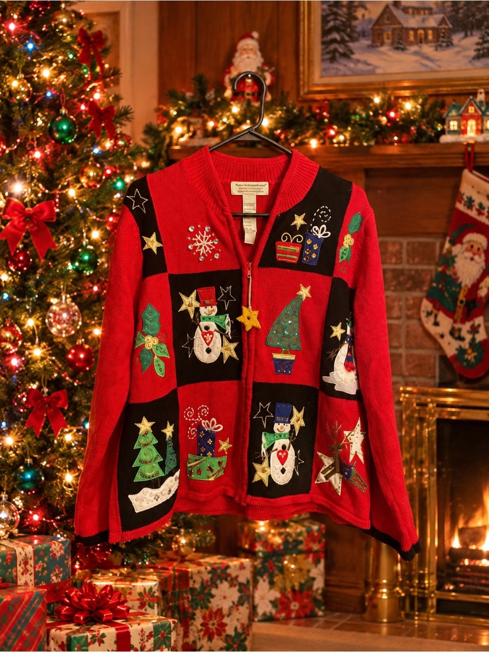 Tiara International Christmas Collection Vintage Holiday Sweater Size XL ☃️